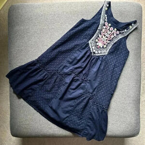 Anthropologie Maeve Navy Tisa Swing Dress Size 2